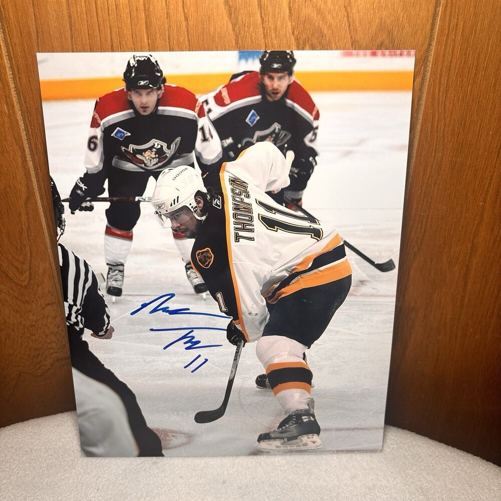 Nate Thompson Signed 8x10 Photo Providence Bruins Autograph Hockey AHL